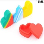 18ml Nonstick Heart shape Silicone Jars Dab tools food grade Silicone Container China wholesale online