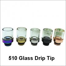 Glass clear driptips Metal Mouthpiece wide bore drip tip for 510 RDA RBA atomizers