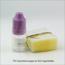 Transparent PVC Heat Shrink wrappers for 5ml E-liquid Platic Bottles