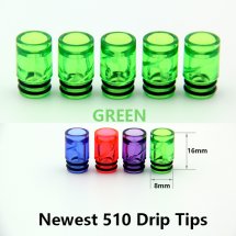 Green-Plastic Spiral 510 drip tips for 510 Atomizer or 808D Cartomizer