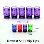 Purple-Spiral 510 drip tips for 510 Atomizer or 808D Cartomizer