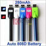 280mah AUTO 808D Battery with Wireless USB Charger for e-Cigs Auto KR808D battery with Diamond in the Bottom