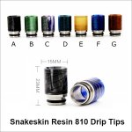 Snakeskin Resin 810 Drip Tips 7 Colors