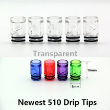 Transparent-Spiral 510 drip tip for 510 Atomizer or 808D Cartomizer