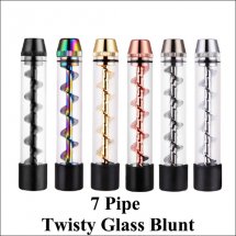 7 Pipe Twisty Glass Blunt Dry Herb Vaporizer / Dry Herb Pipe