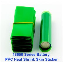 Transparent Green-PVC Shrink Wraps Heat insulation Re-wrapping Tube for 18650 series batteries(100-pack)