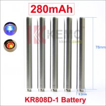 Steel 280mAh KR808D-1 battery with diamond for Kanger 808d-1 DSE901 eCigarettes 280mah 808D-1 Battery