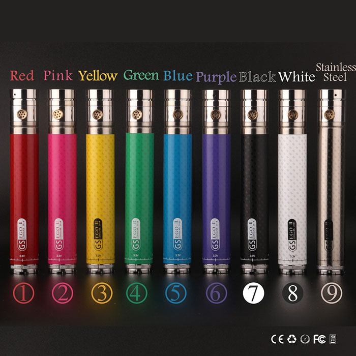 eGo II Twist 2200mah battery with 3 colors LED display power