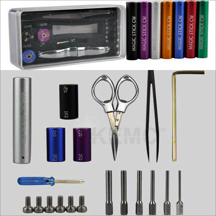 Magic coil rda jig universal coil jig tool box 6 in 1 metal winding sticks